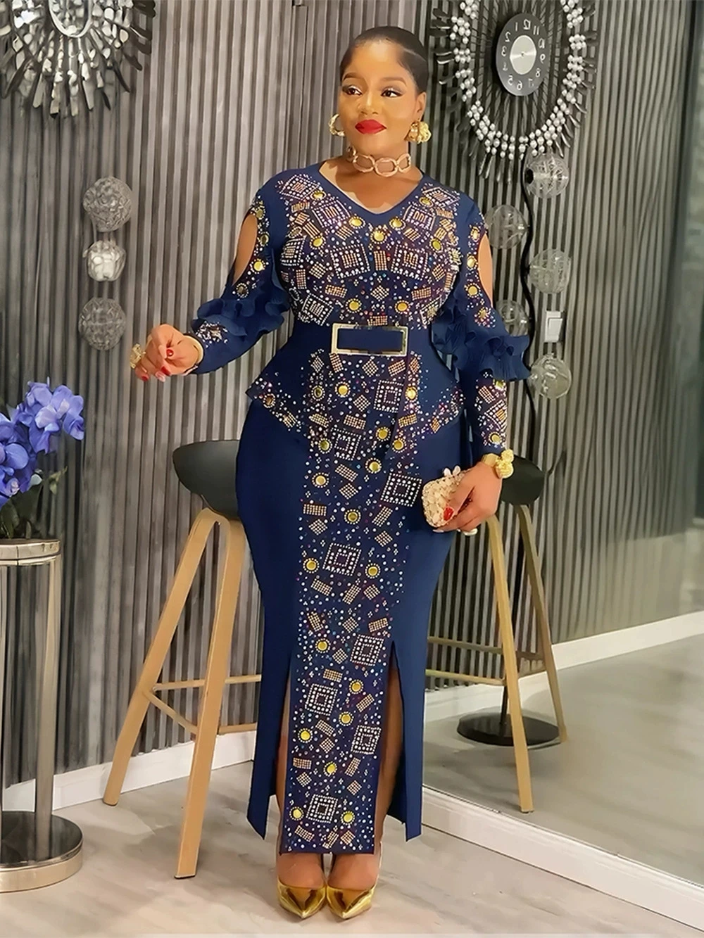 

Африканские вечерние платья для женщин, элегантные наряды Дашики Анкара, халат больших размеров, Турция, длинное платье макси для свадебной вечеринки