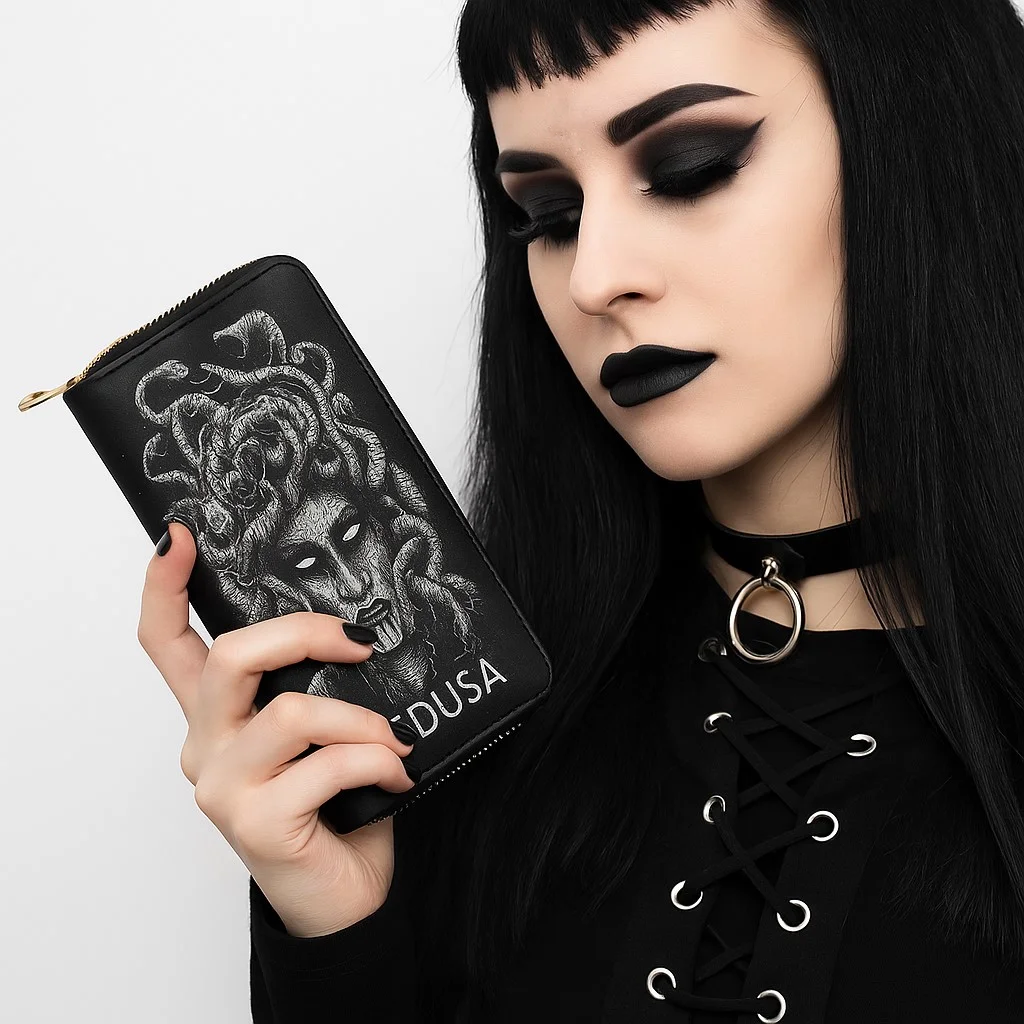 Moda Medusa Zip Carteira - Mulheres Bolsas Longas Bolsas Bolsa de Moedas Porta Cartões Carteira PU Billfold