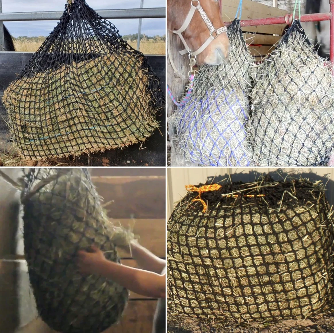 6x6ft تغذية بطيئة القش صافي ثقب صغير الحصان جولة بالة المغذية #1