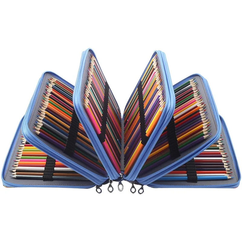 Organizer per astucci colorati con slot EDT-250 con cerniera a 5 strati, borsa portapenne di grande capacità per studenti artisti