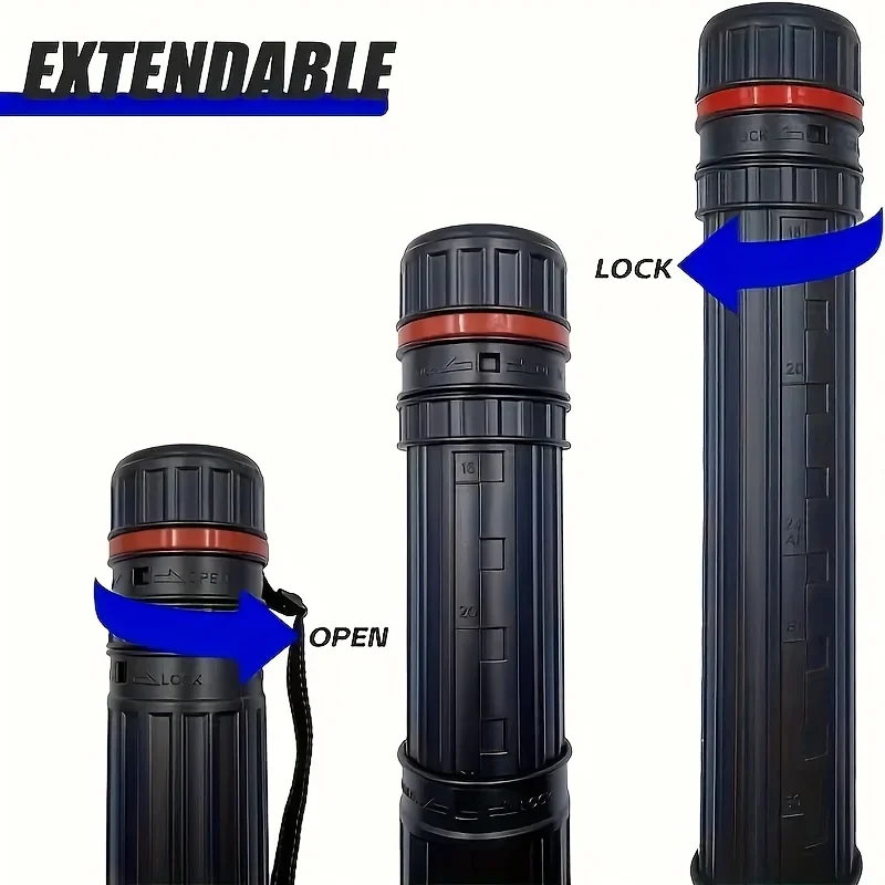 قطعة واحدة من أنبوب الرسم المحمول - تخزين فني قابل للتعديل وقابل للتوسيع مع حزام كتف، خفيف الوزن متين للأماكن الخارجية، حامل فنان