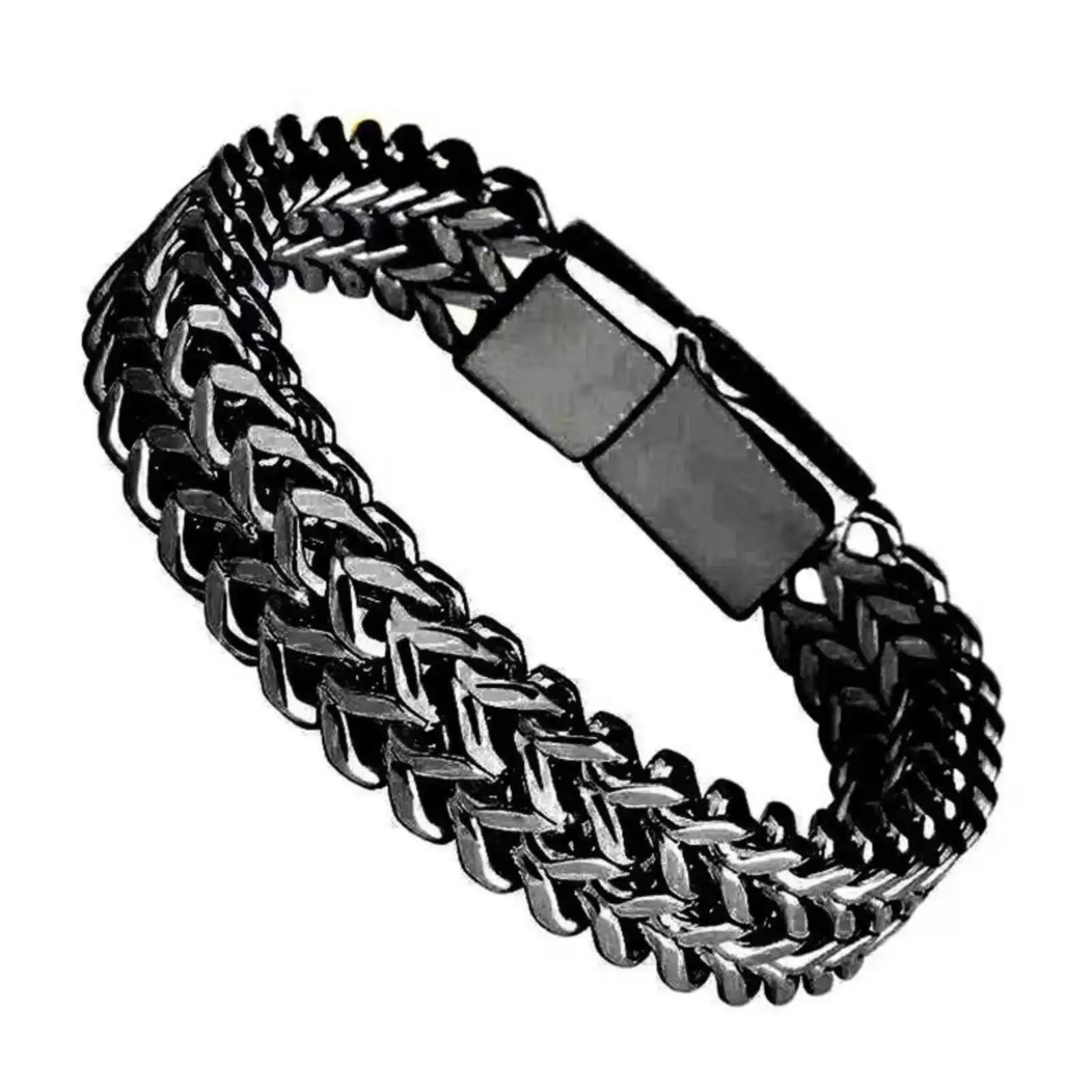Hip-Hop Edelstahl Dicke Kettenarmband für Damen und Herren in Goldfarbe, Modisches Schmuckzubehör – Detail 3