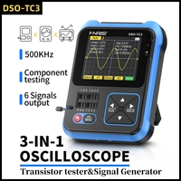 FNIRSI DSO-TC3 Portable Digital Oscilloscope Transistor Tester 3-in-1 Multi-function Multimeter Diode Voltage LCR Detect PWM Out