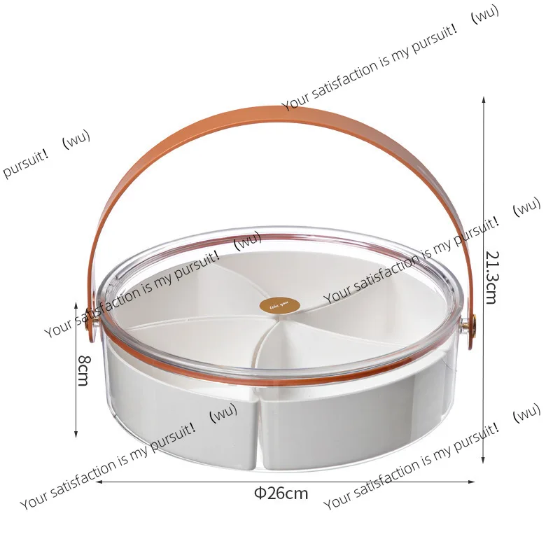 Divided Fruit Tray With Lid & Handle Luxury Ice Bucket Snack Storage Plate For Living Room