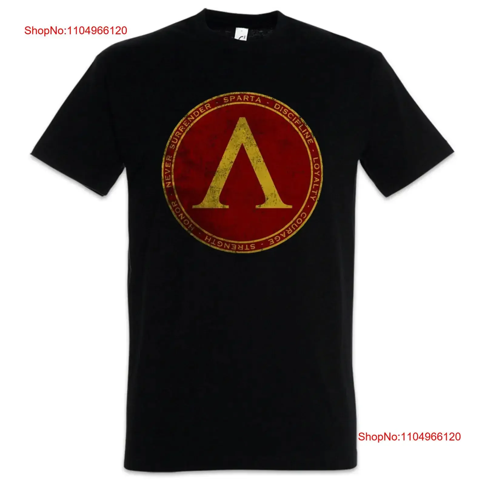 

Мужская футболка Sparta Poleis Polis Spartans Never Surrender Discipline Honor Strength Courage Logo Insignia Sign 300 Leonidas