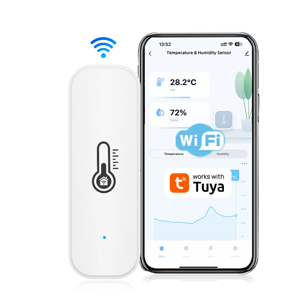 WiFi Temperature Humidity Sensor Tuya APP Remote Monitor For Smart Home Var SmartLife Work With Alexa