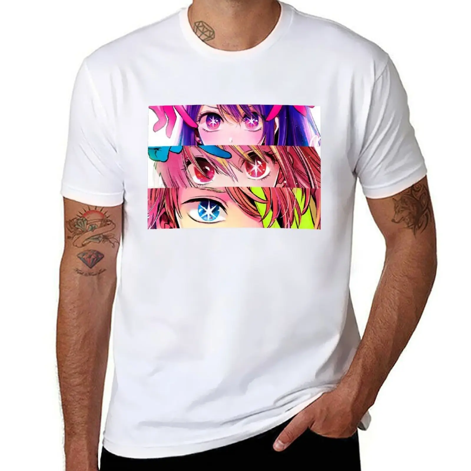 

Oshi No Ko - Ai, Ruby, and Aqua T-Shirt anime tshirt t shirts for man slim fit t shirts cotton 100% T-shirt