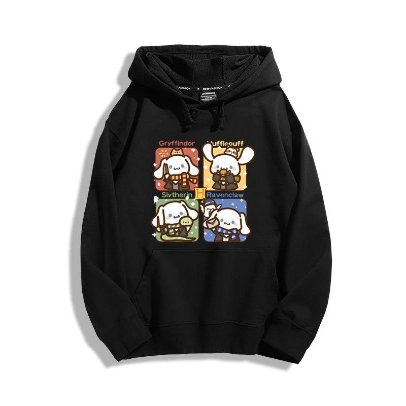 

Harry Potter Collaboration with Cinnamon Dog Four Colleges Autumn Men's Hooded Sweatshirt, Pure Cotton Printed Loose Women's C