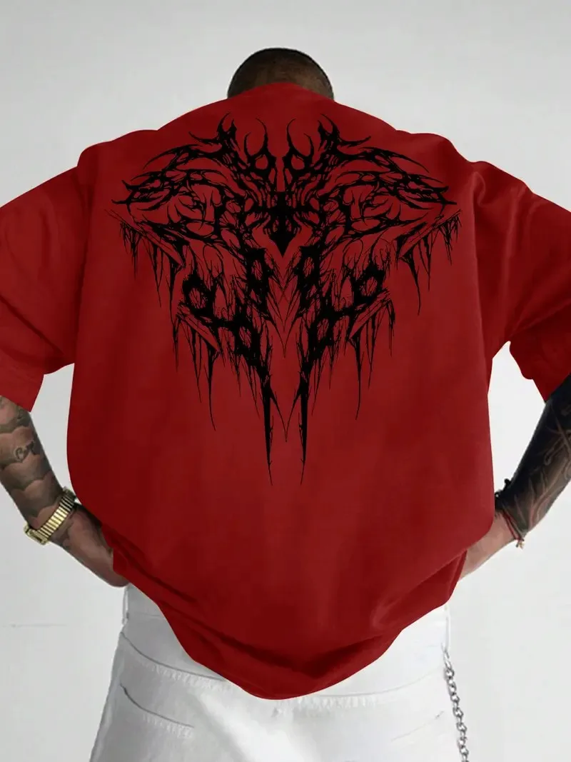 New men's T-shirt for summer 2026 Casual roller skating breathable lightweight printed street men's wear oversized t shirt
