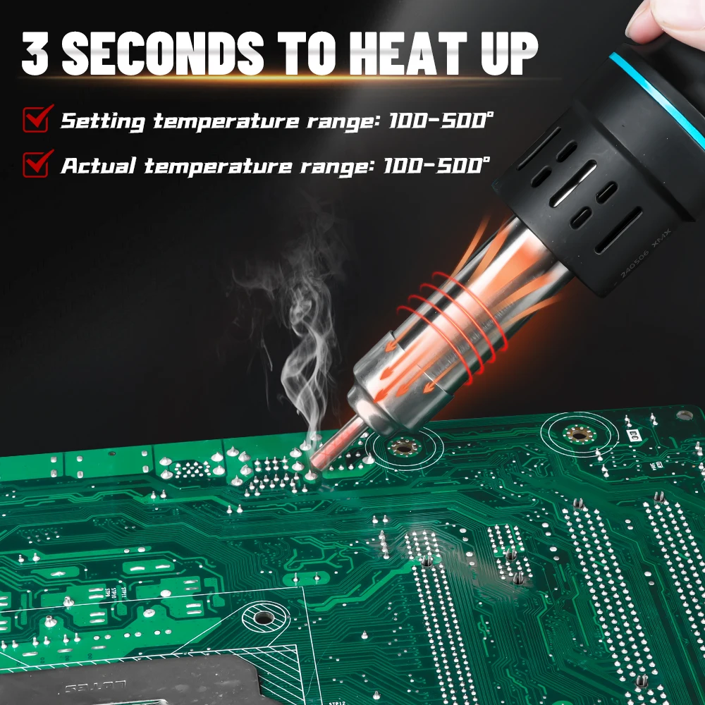 SUGON 8620DX PRO 1300W Hot Air Rework Station Microcomputer Temperature Control BGA Rework Station Curved Nozzle Welding Repair