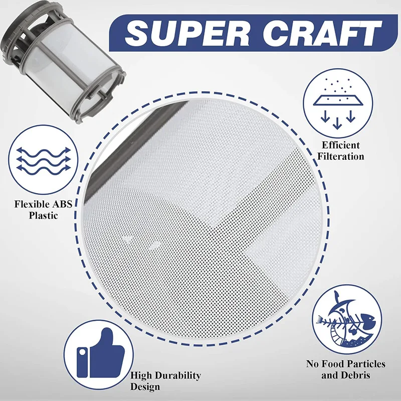 Stainless Steel Filter Screen for Kitchen Dishwasher Compatible with Whirlpool Kenmore W10872845 Dishwasher Filter view 2