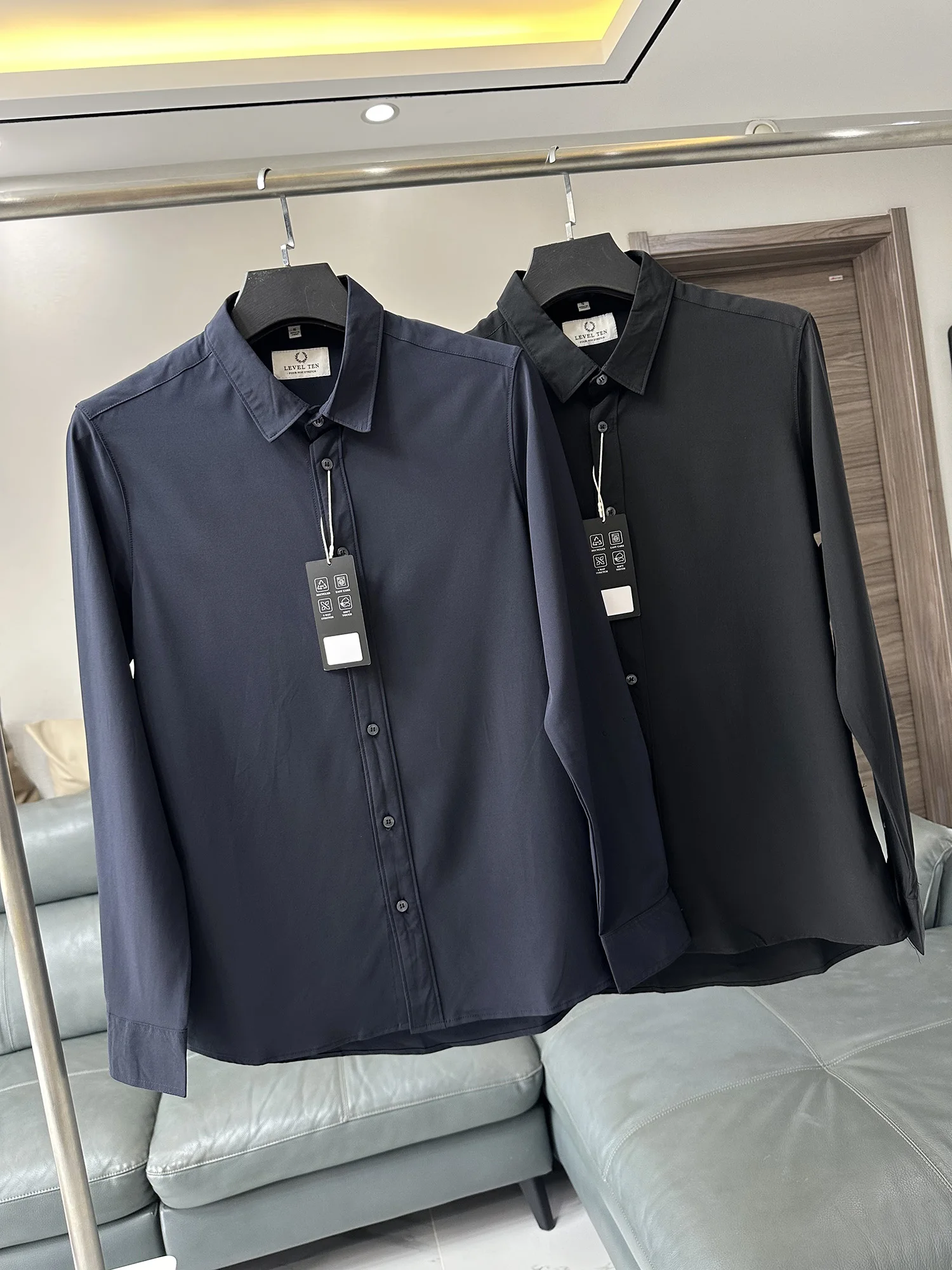 Lightweight Quick Dry Breathable High Elastic Spring Summer Men's Outdoor Casual  Color Versatile Thin Long Sleeve Shirt