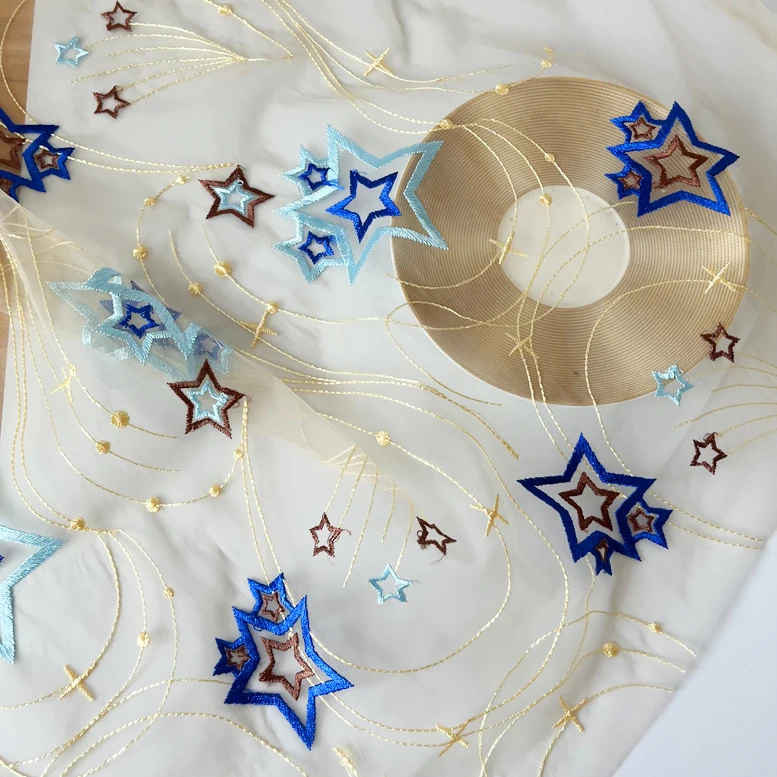 

one meter embroidery fabric lace embroidery tissu Fashion Dresses Handmade Diy clothes patchwork