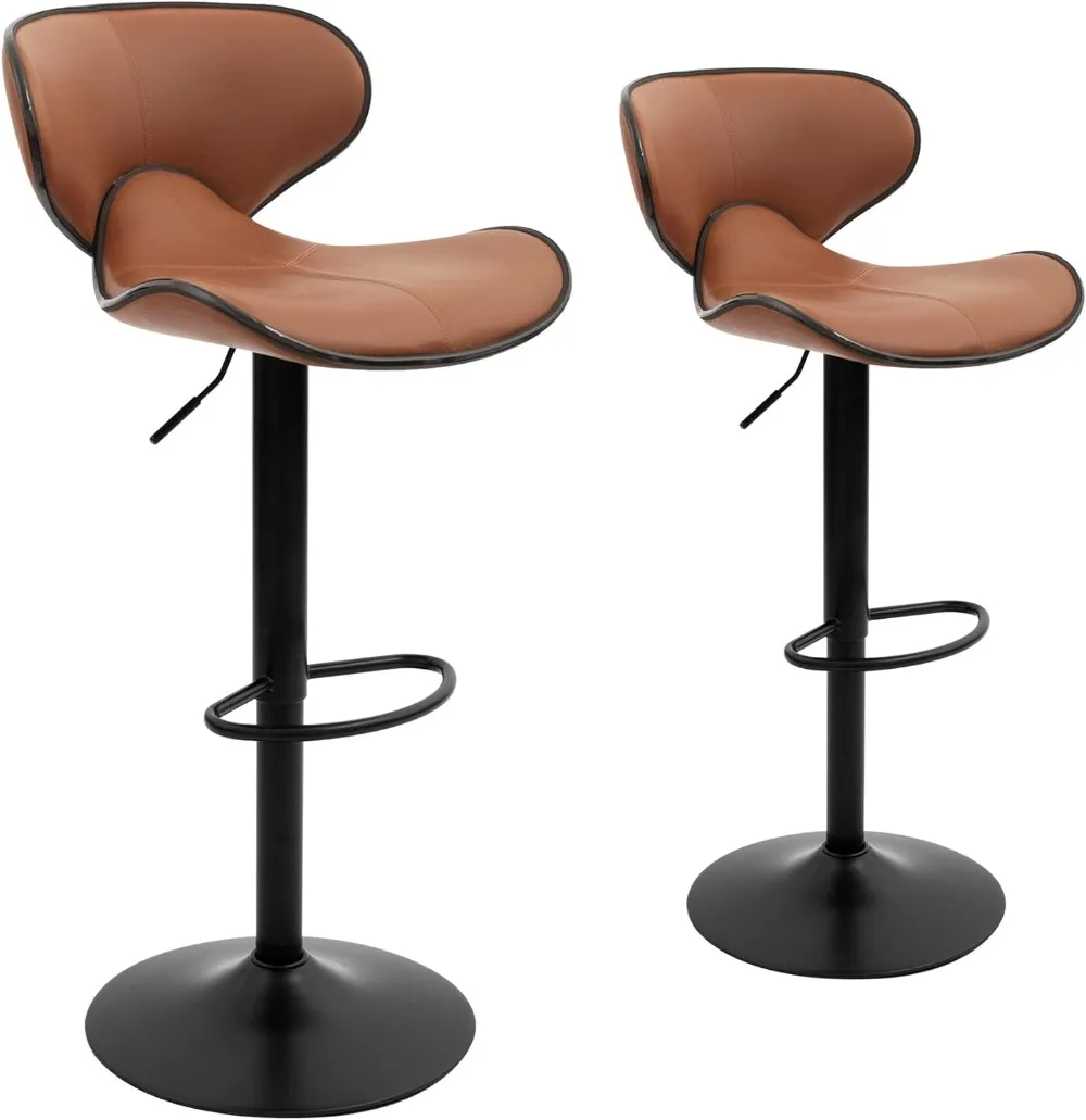 Swivel Adjustable Barstool, Counter Height Chairs w/Backrest and Footrest for Bar, Kitchen, Dining, Living Room and Bistro Pubx,