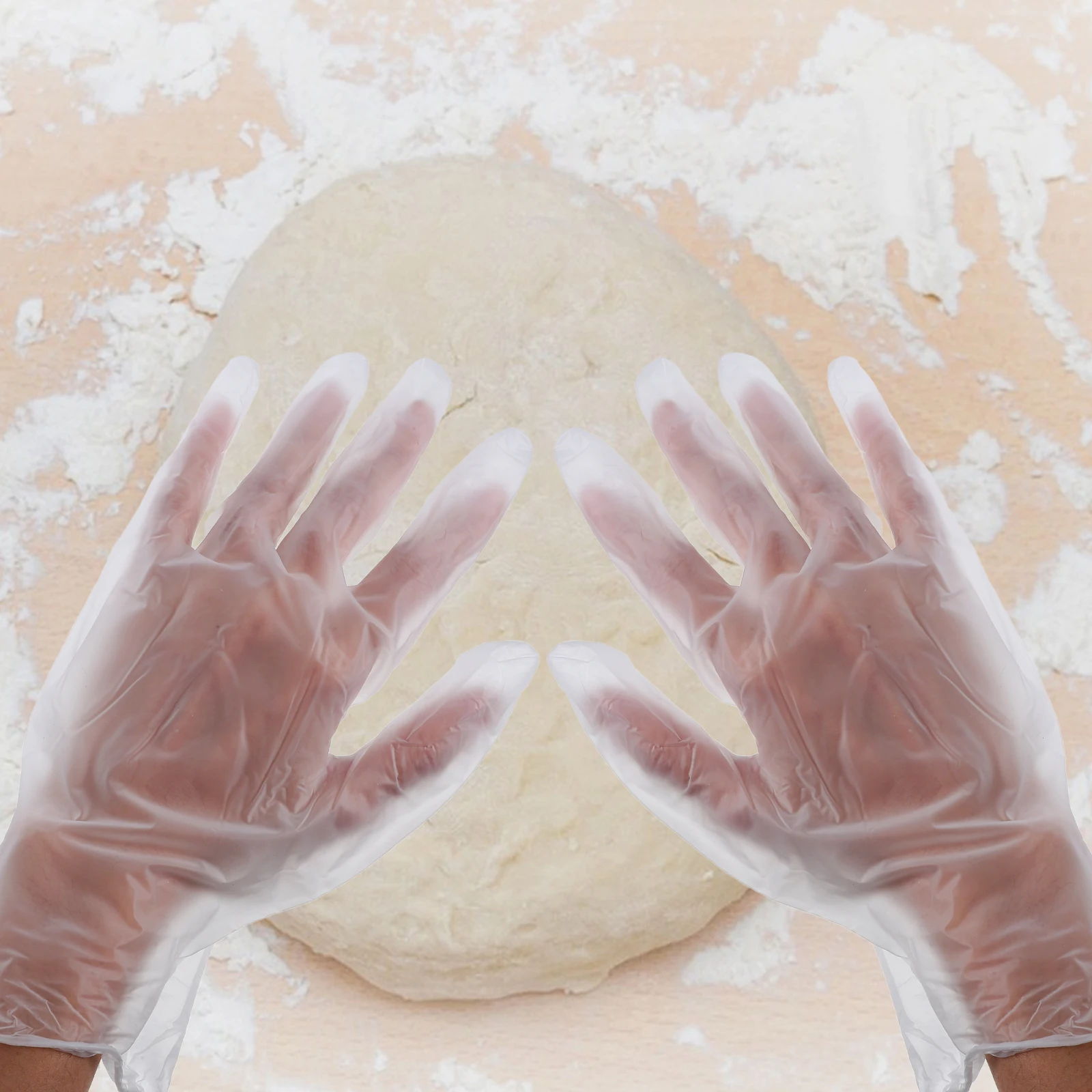 

100 Pcs PVC Protective Gloves Food Service Baking Accessories Disposable for Cooking Camping Handling Preparation