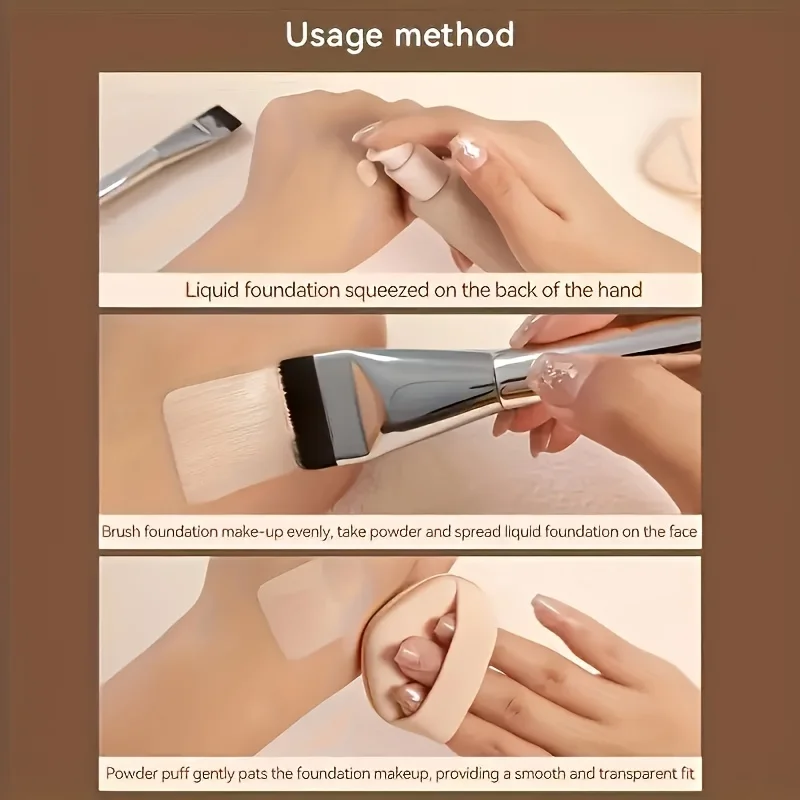 超薄型フラットファンデーションブラシ - コンシーラーやBBクリームを簡単に塗布、フラットフェイスマスク塗布ブラシ、ストレートブラシ。