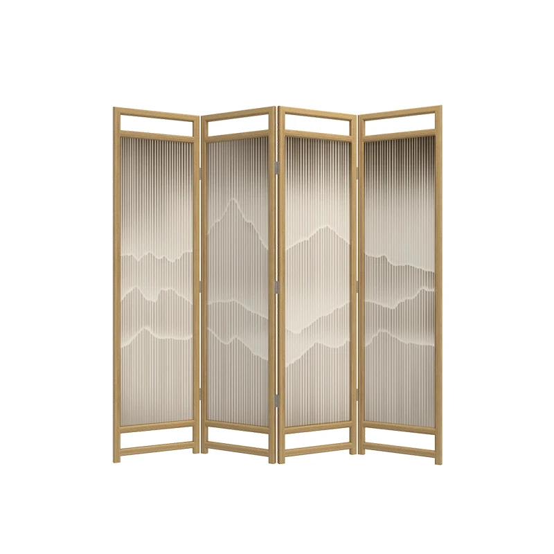 Chinese simple light luxury screen partition, living room folding mobile entrance entrance, household tea room solid