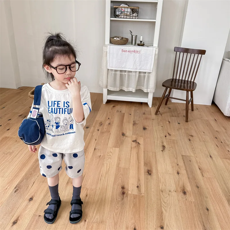 2024 New Children Short Sleeve T Shirts Summer Girls Tee Loose Baby Boys Casual Tops Cotton Infant T Shirts Kids Clothes