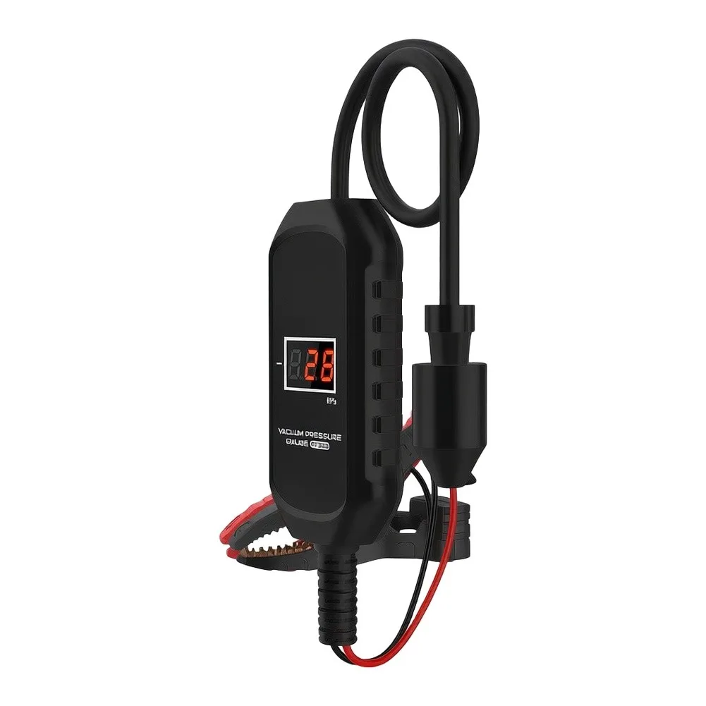 PT502 Automotive Vacuum Diagnostic Gauge with Direct 12V Power Supply and Automatic Calibration for Intake and Testing