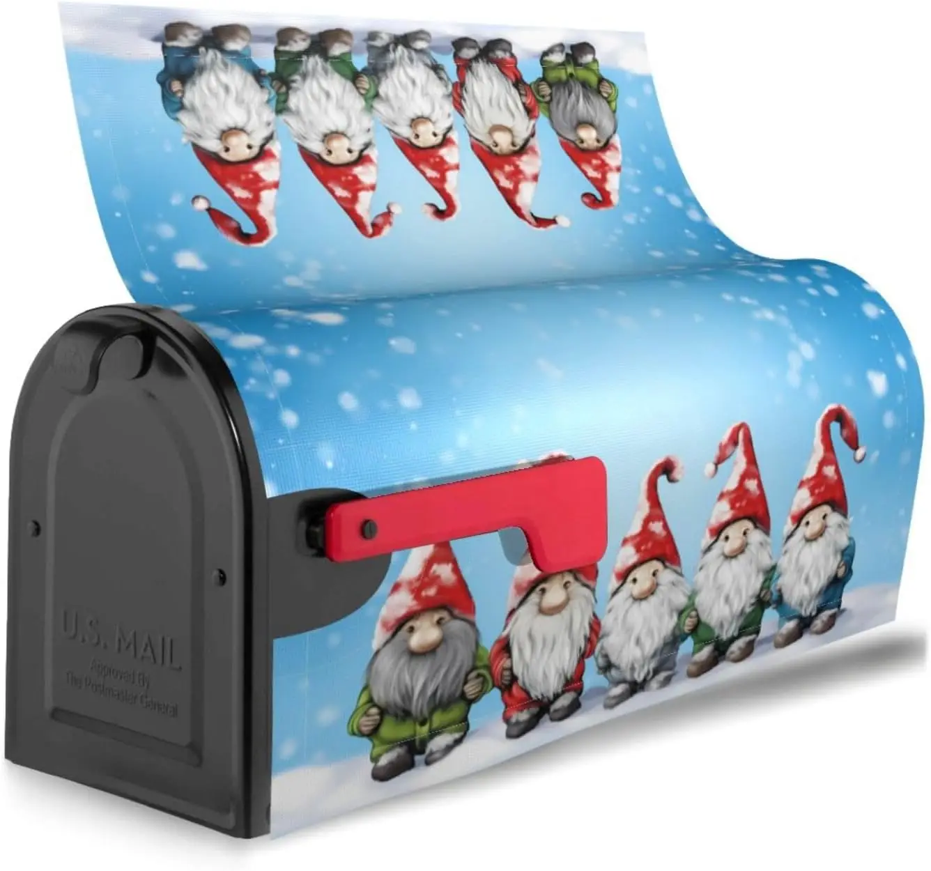 Christmas Snowman Mailbox Cover Winter Holiday Snowflaskes Letter Box Cover Magnetic Mail Wraps Post Garden Decor 21x18 Inch