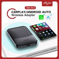 BYLITU Mini 6 adaptador inalámbrico Carplay y Android Auto adaptador inteligente 2 en 1 actualización OTA para coche con cable CP/AA a CP/AA inalámbrico