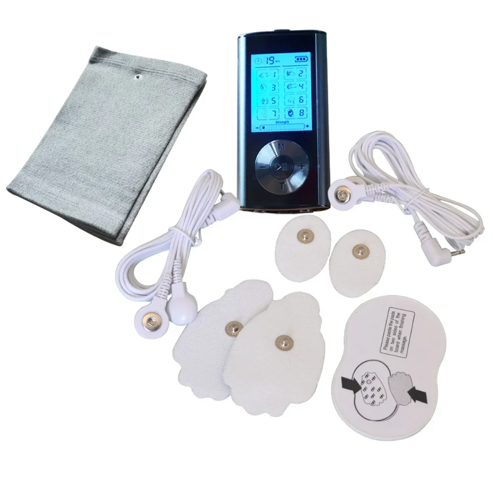 Dual Double Output Slimming Body Electric Tens Therapy Massage Pulse Acupuncture Machine With 1pair Electrode Fibre Knee Pads