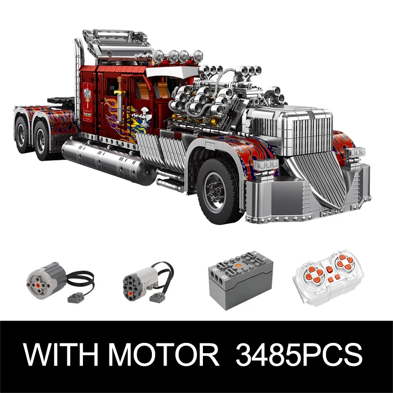 Gedetailleerde EIKEE Y18066 Aanpasbare Zware Vrachtwagen Bouwstenen Auto Bricks Model Voertuig Assembleren Speelgoed voor Kinderen Kerstcadeaus