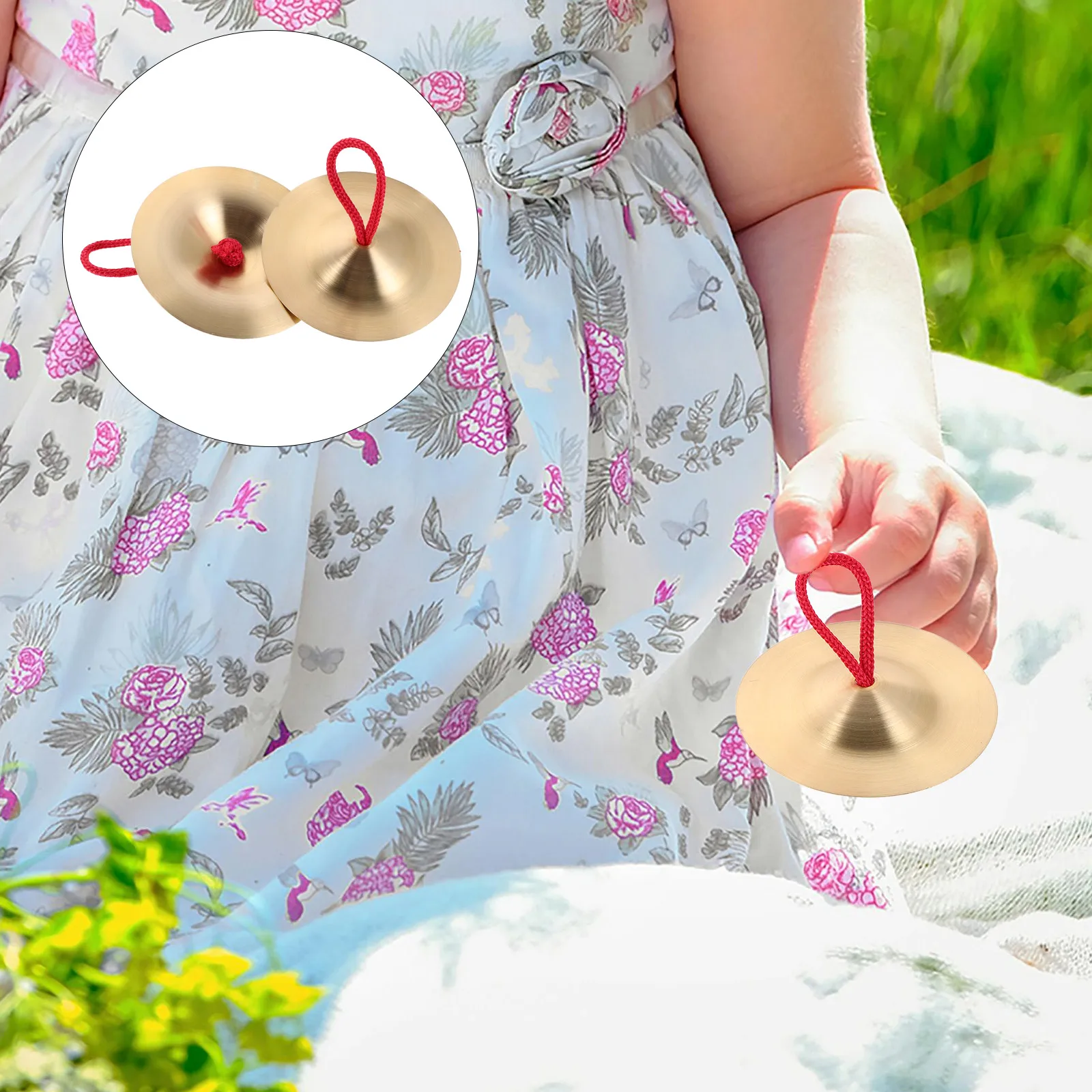 

9Cm Children'S Copper Cymbals Educational Finger Percussion Instruments For Kids Rhythm Learning Teamwork Development