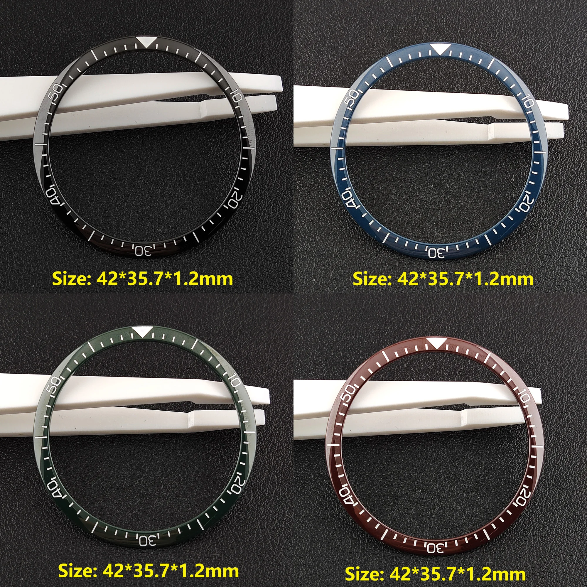 42*35.7mm Sloping no Luminous Ceramic Bezel Insert Replacement of watch accessories parts polygon Ceramic Bezel Insert