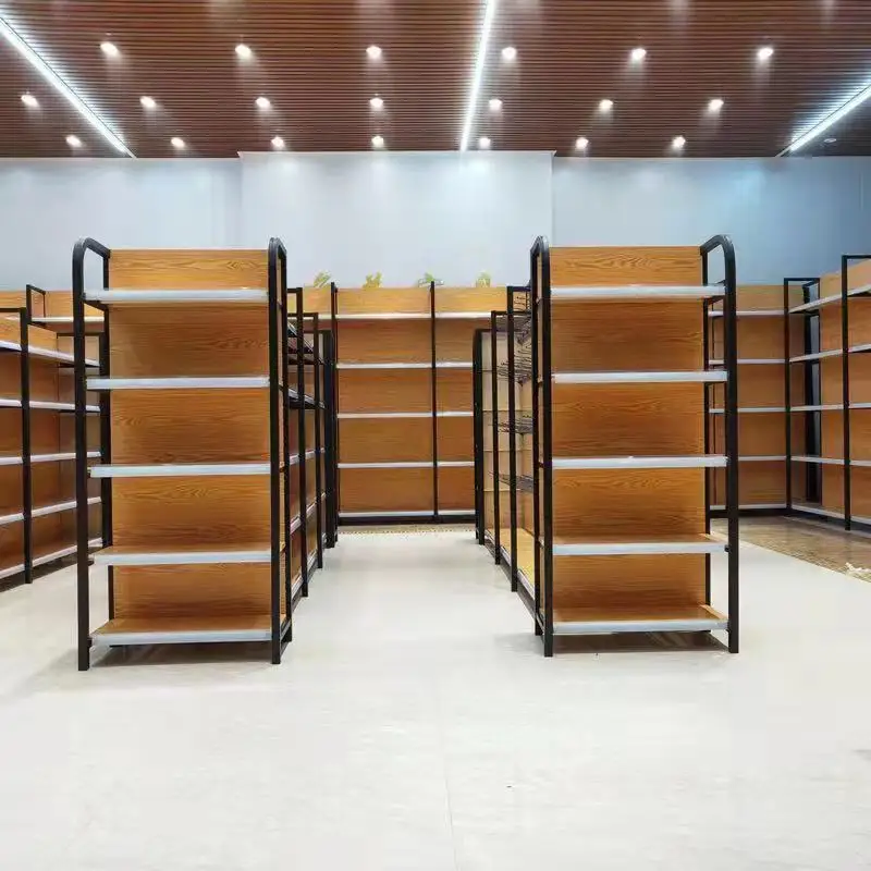 

custom，Customization Supermarket Shelf Metal Wood Display Rack Shelves Gondola Store Shelving For Retail Store