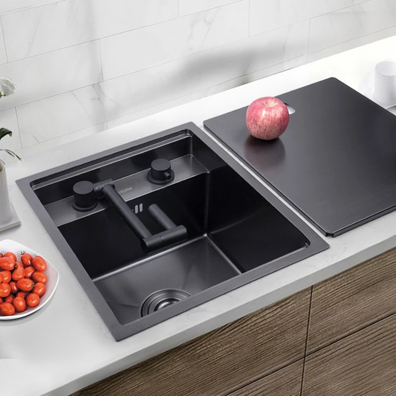 304 stainless steel bar table invisible small sink with cover single tank cup washer hidden Nakajima small vegetable basin