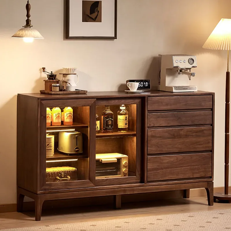 ^-^Wood Mobile Cabinets Storage Wine Curio Pantry Drawers Sideboards Living Room Cabinets Lounge Suite Furniture