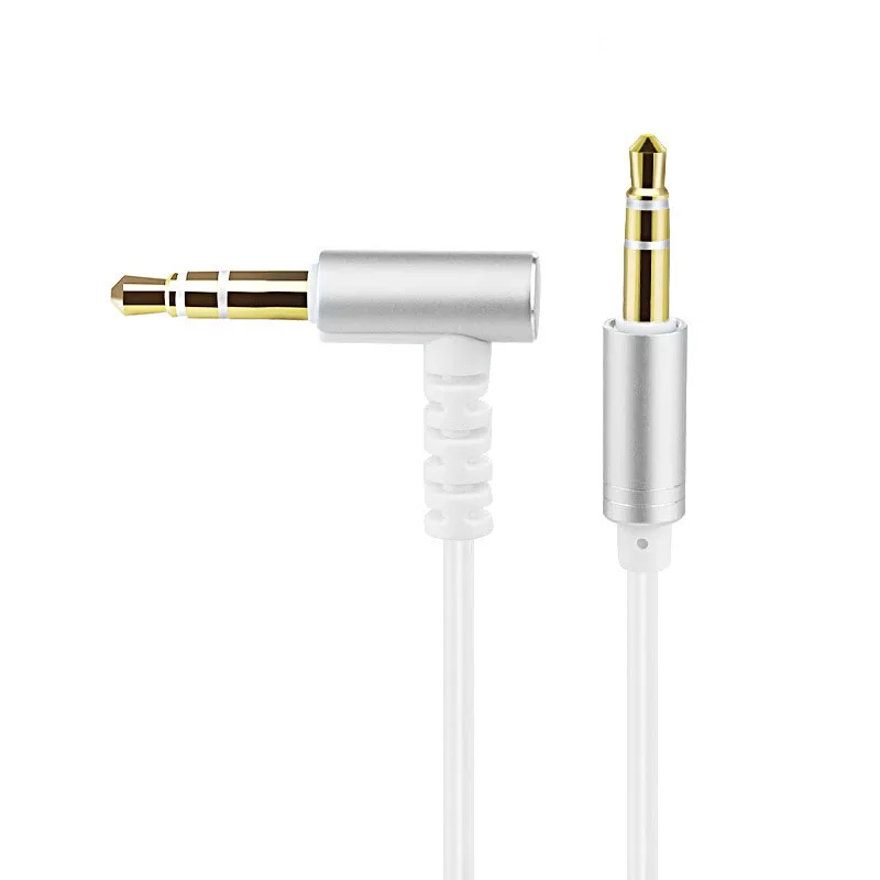 HiFi AUX Cable 3.5mm 90 Degree Angle Car AUX Audio Speaker Cable 3.5 Jack for Guitar Gold-Plated Auxiliary Car Headphone Cable