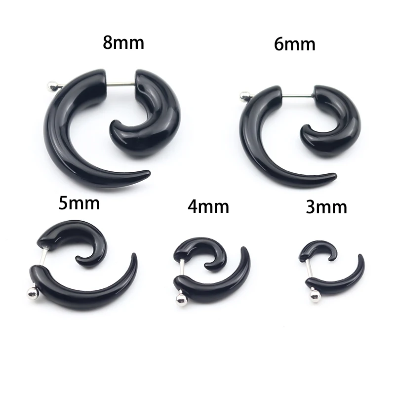 Acrylic Piercing Ear Tapers Expanders Ear Dilations Spiral Ear Plug Stretching Snail Body Jewelry Fake Septum Piercing Set Kit