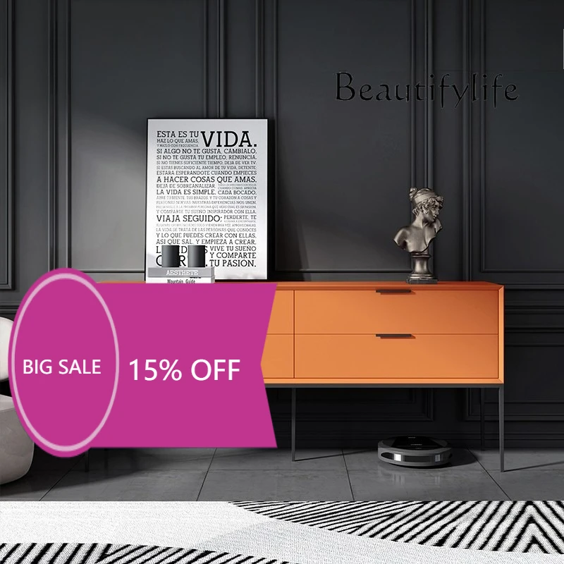 

BJ Italian Minimalist Light Luxury Chest Cabinet Simple Modern Cabinet Bedroom Drawer Storage Living Room Solid Wood Dining Side