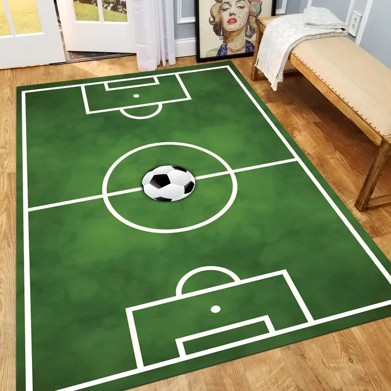 Football Rug Tactics Rug Football Pitch Rug Soccer Field Rug Modern Rug Area Rug Bedroom Rug Non-Slip Doormat Boyfriend Gift