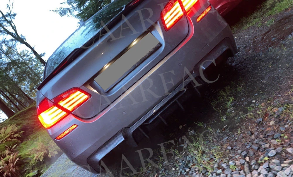 

ABS Carbon Look Rear Diffuser Bumper Lip Guard Protector Splitter For BMW 5 Series F10 M Sport M5 2011-2016 Accessories