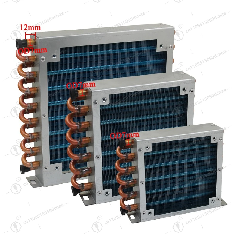 Small Shell Condenser Radiator With Fan Aluminum Fin Copper Tube For Refrigerator Freezer Air-Cooled Water-Cooled Heat Exchanger