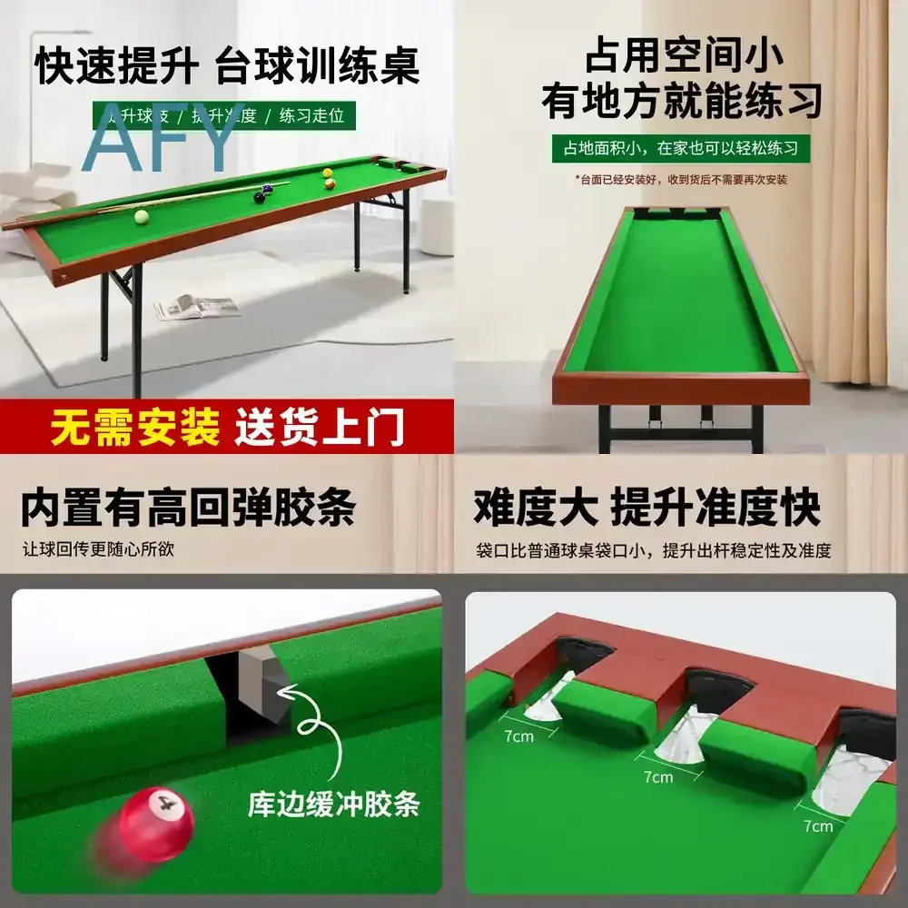 High-end Five-Point Billiard Training Table for Home Office Game Room Use Foldable Iron Leg Bracket with Leather Library