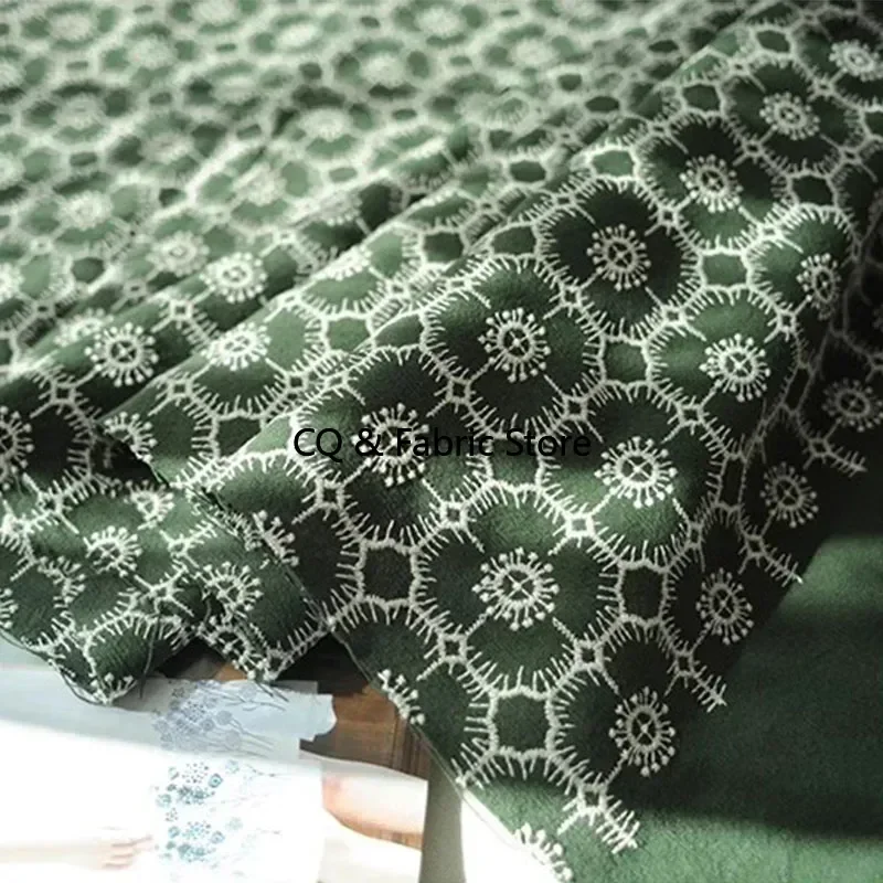 Japanese And Korean Style Heavy Industry Embroidery Cotton Linen Fabric DIY Tablecloth Pillow Sofa Cover Home Decoration Fabric