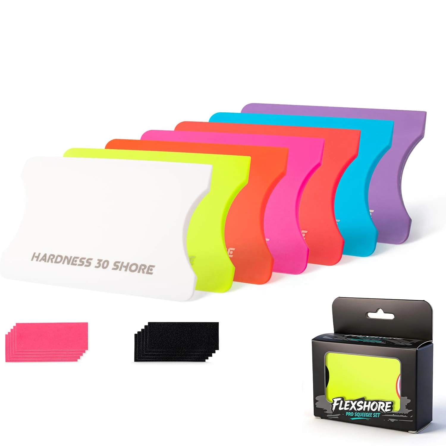 FOSHIO TPEE Squeegee Set For Car Vinyl Wrap PPF Installation Carbon Fiber Film Applicator Scratch-Free Felt Edge Tinting Scraper