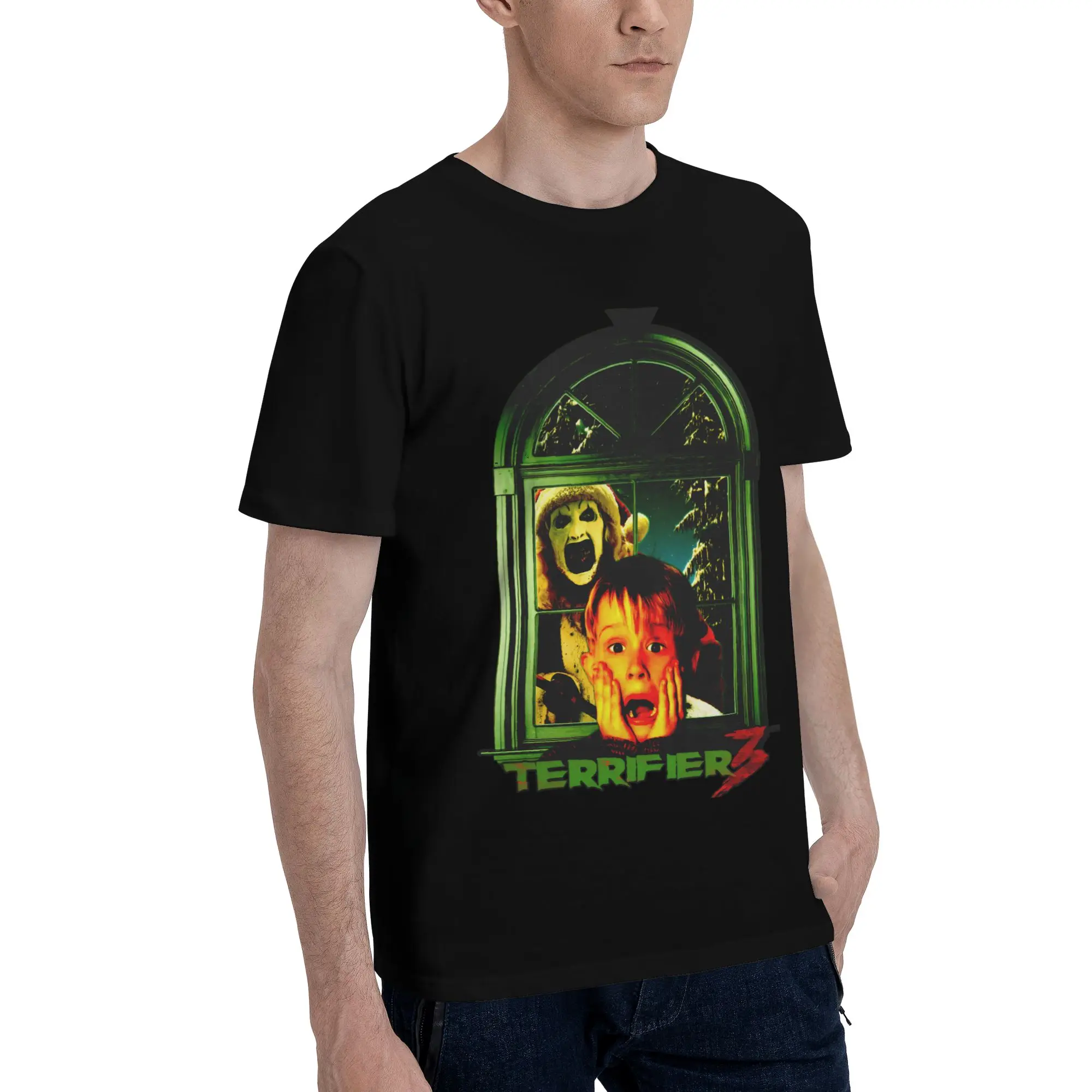 ذكر المرعب المنزل وحده تي شيرت الصيف قصيرة الأكمام 100% القطن هالوين مهرج فيلم الرعب تي شيرت الترفيه الجرافيك المحملة القمم