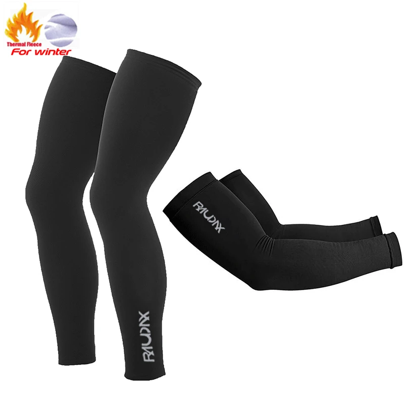 Raudax 2024 High Elasticity Warm Fleece Arm Warmers, Sports Bike Sleeves, Cycling Leg Warmers, Winter, High Quality