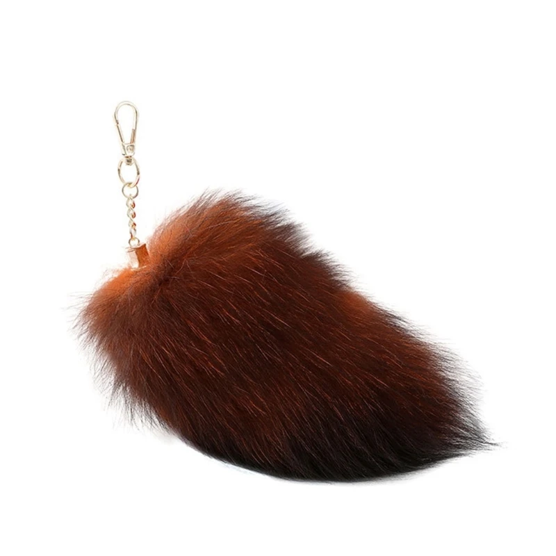 Foxes Furs Tail Pendant Keychain Keys Holder for Purse Bag Decoration