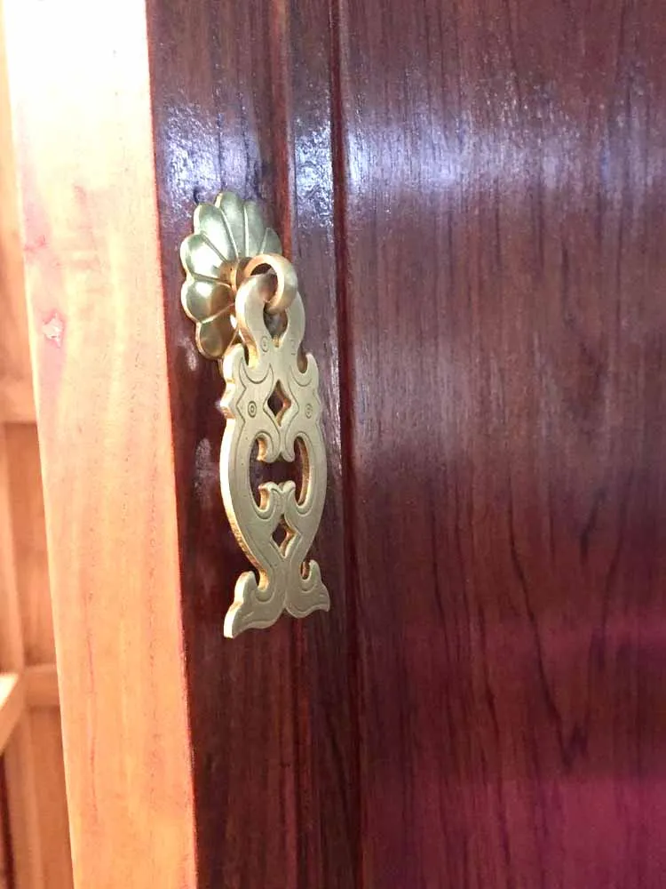 1pc Fish Shape  Brass Cabinet Knob Drawer Flush Ring Pulls Gold Bronze Cabinet vintage Pulls Kitchen Cupboard Handles