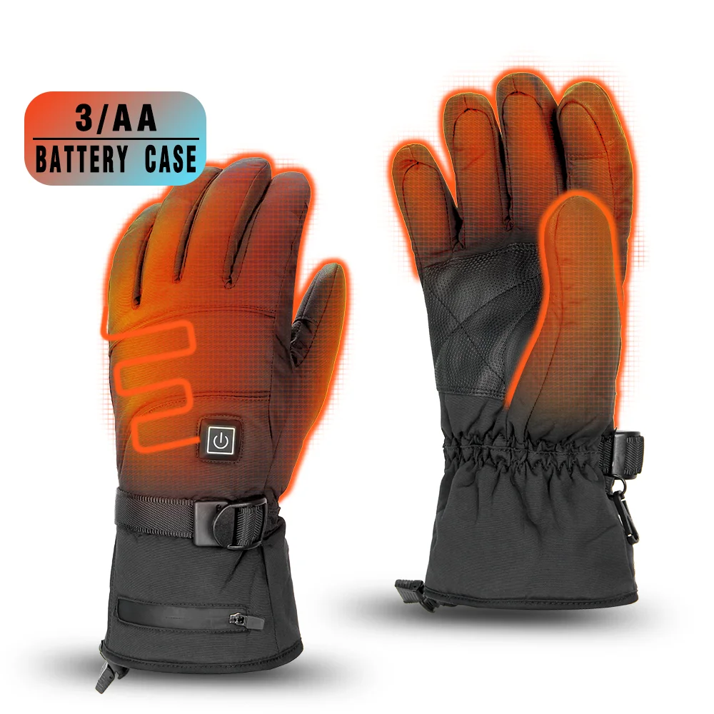 Heated Gloves Motorcycle Winter Warm With Battery Case Non-slip Heated Gloves Waterproof Heated Rechargeable Gloves Touch Screen