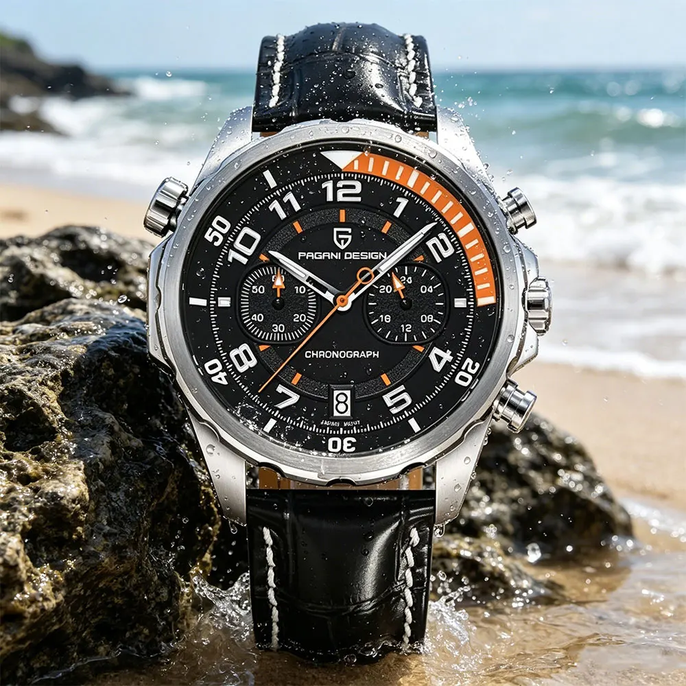 

PAGANI DESIGN 1811 New Men 44mm Quartz Watch Waterproof Multi Functional Chronograph Top Brand VK64 Man Watch Gift Reloj Hombre