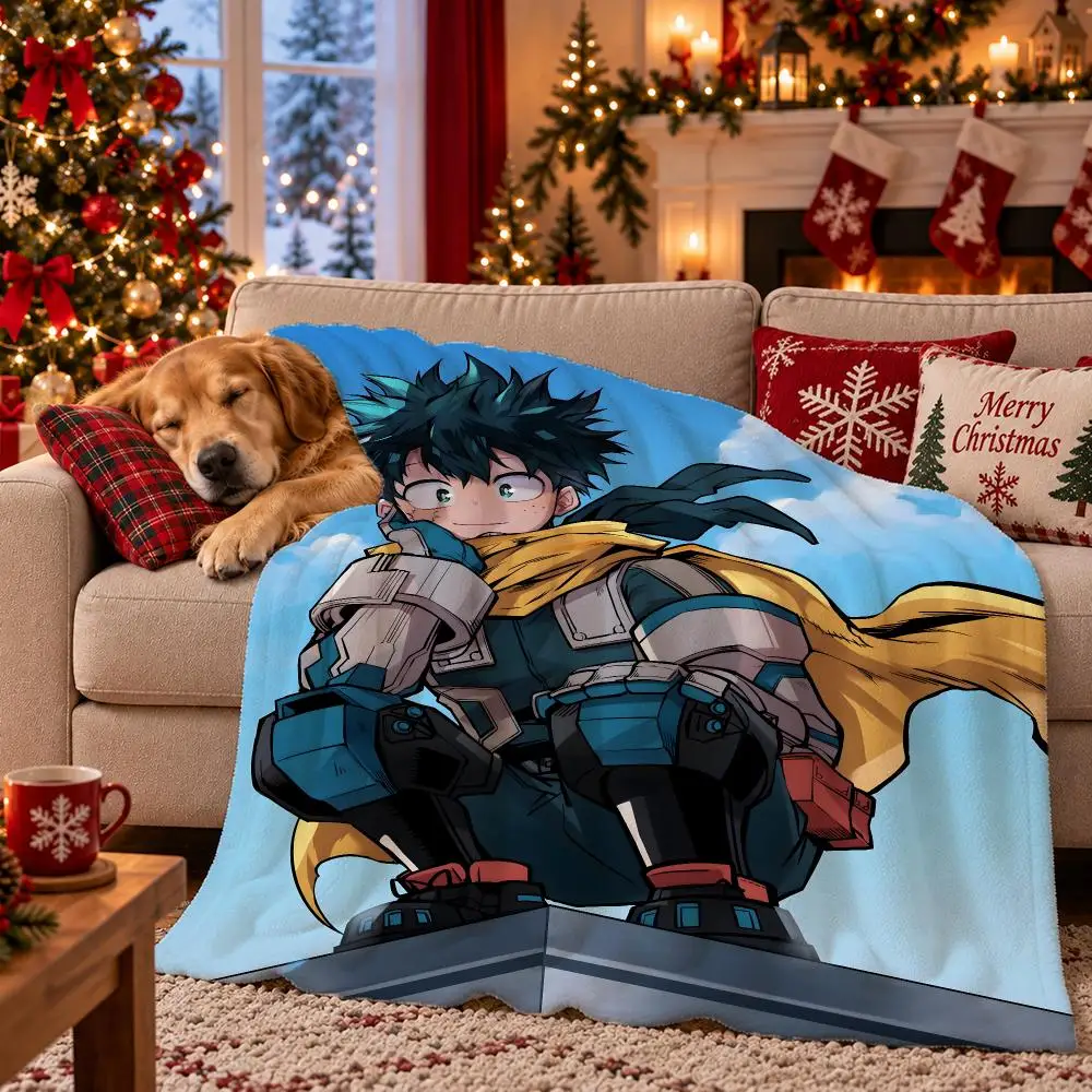Anime Izuku Midoriya Throw Flannel Pet Blanket Cover Warm Soft Multifunctional Throw Universal  Bedsqread Holiday Gifts