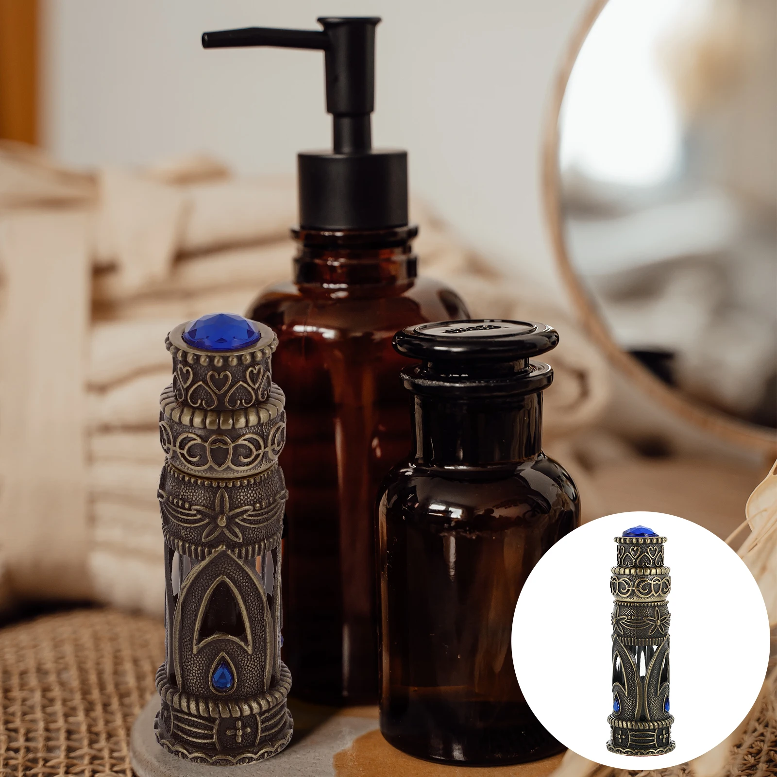 

Empty Perfume Bottle Essential Oil Fancy Dropper Vintage Bottles Decorative Spray Sample Alloy Travel