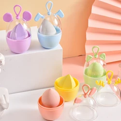 Cute Cartoon Shaped Makeup Sponge Holder Box Dustproof Beauty Make Up Blender Case With Hanging Rope